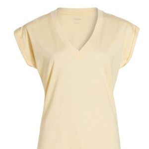 Frame Denim Women's Cream V-Neck Top